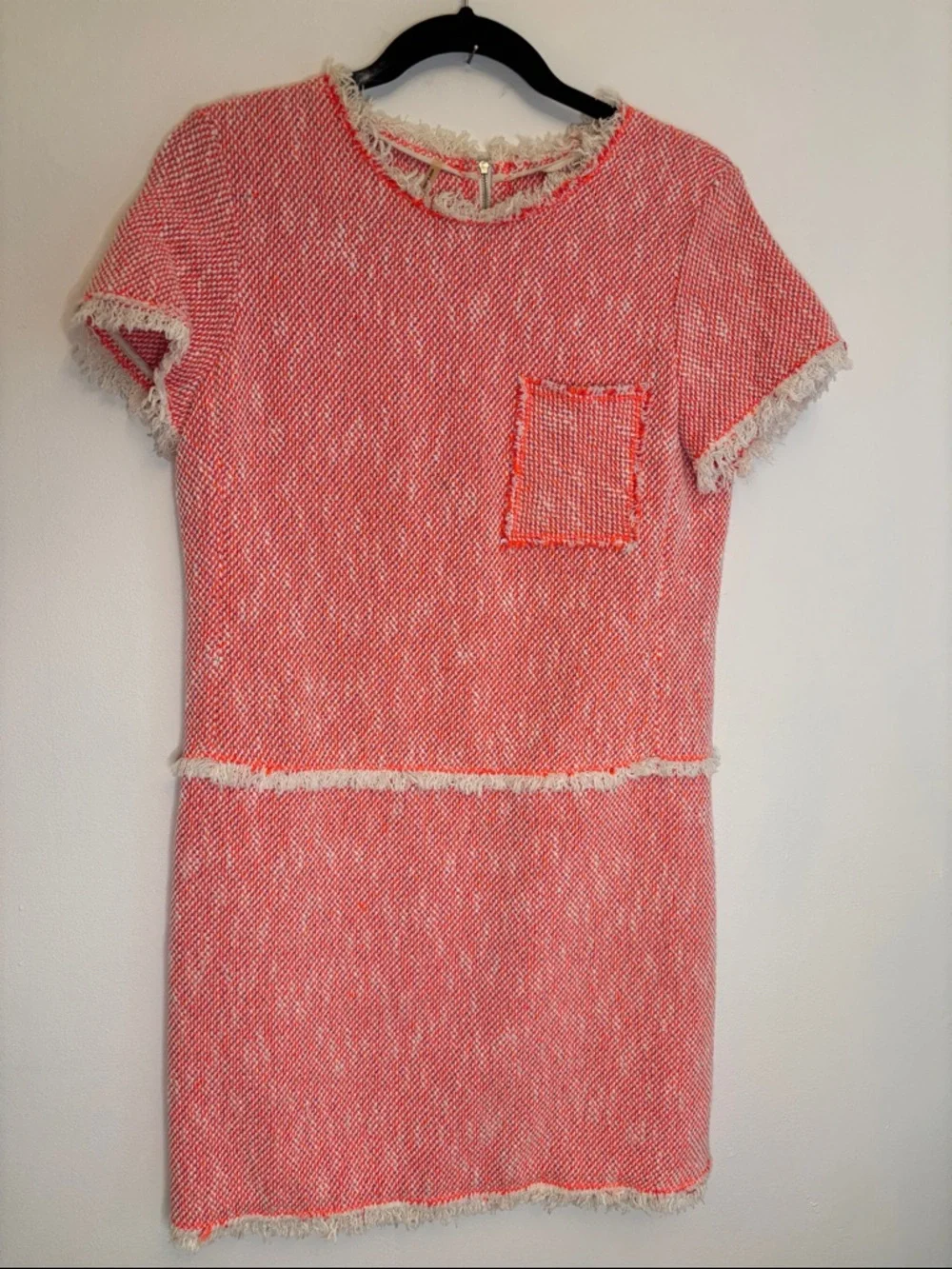 Rebecca Taylor Coral Tweed Shift Dress – Size 6 - Picture 6 of 14